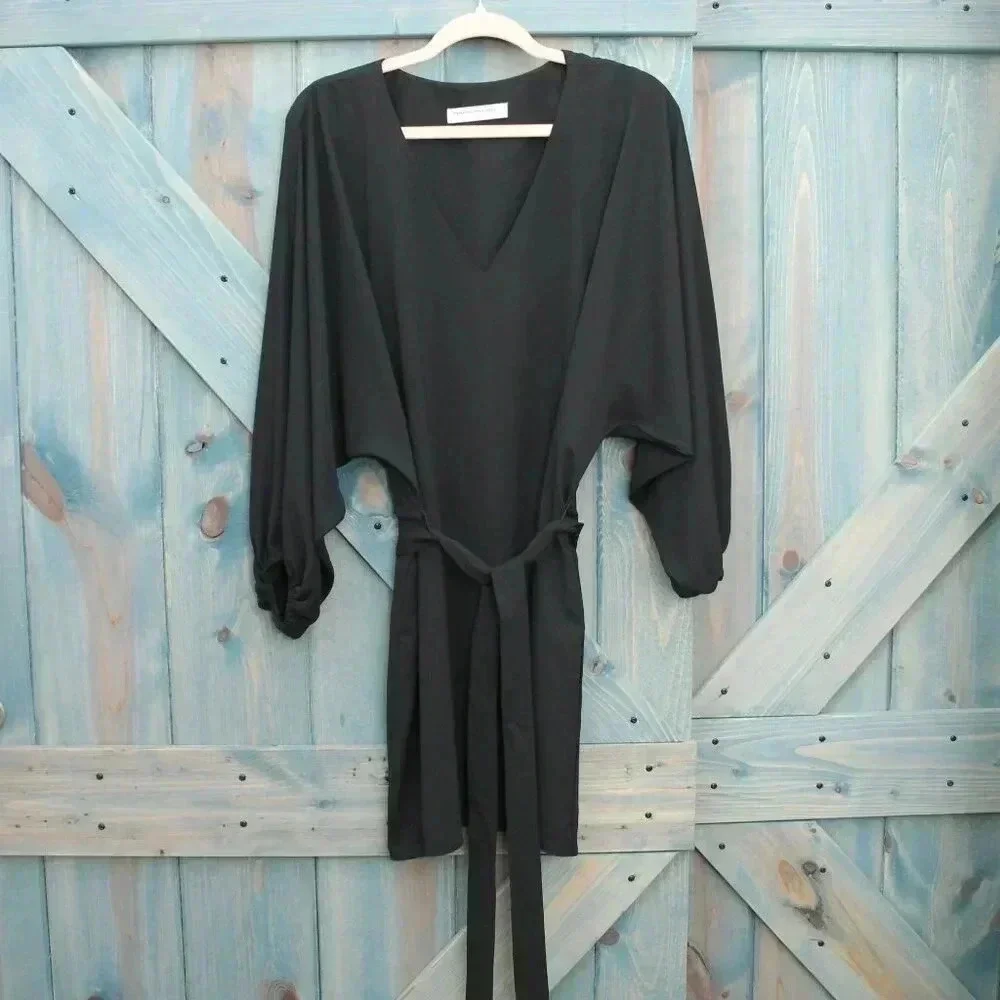 Amanda Uprichard Black Dress Size Medium Tie Waist Belt